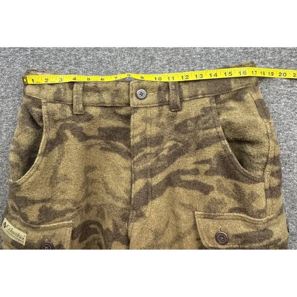 Columbia Cargo Pants Camo Wool Blend‎ Gallatin Range Sz 34x36 Hunting Vtg HM8040